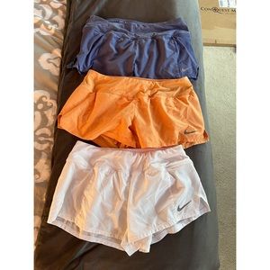 Nike Women’s Athletic Shorts (White, Orange, and Purple)